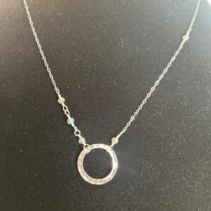 Sterling Silver Pendant Necklace Labradorite Rondelles